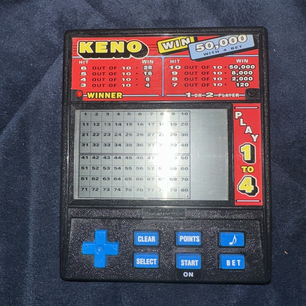 Vintage KENO RADICA 1480 Handheld Game Tested & Works